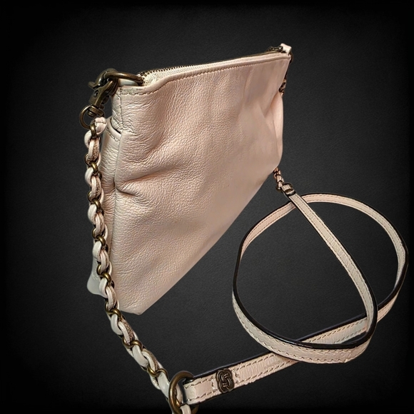 Elliott Lucca Ivory Leather Crossbody Bag Slim Shoulder Purse Minimalist Neutral - Picture 3 of 15